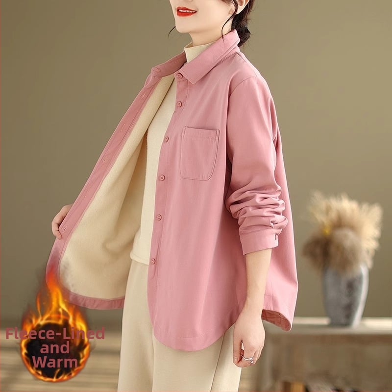 Satenska košulna jakna, osnovni materijal poliester, cardigan stil, ovratnik košulje, dugi rukav
