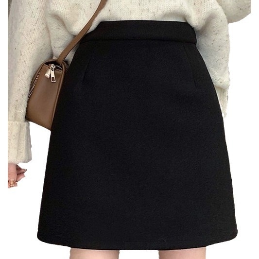 Вълнена пола А‑линия, къса, микроеластична, полиестер 90–95%