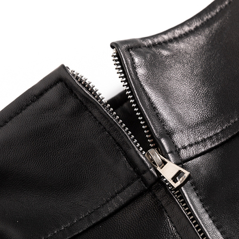 Кожена пола А‑линия, дълга за жени, естествена кожа, овча кожа, мономатичен модел, елегантен стил, пролет 2025