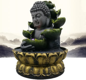 Buddha figura od smole s vodnim pejzažem, kineski stil, proces smole, kartonsko pakiranje