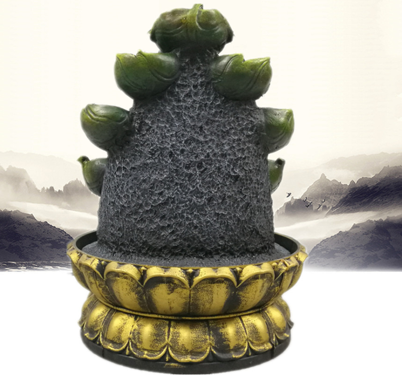 Buddha figura od smole s vodnim pejzažem, kineski stil, proces smole, kartonsko pakiranje