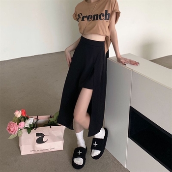 Висока талия, неравна костюмска пола, винтидж стил, А-линия миди с плисета, полиестер