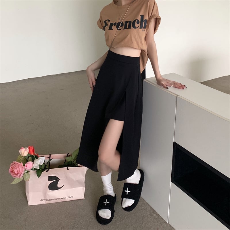 Висока талия, неравна костюмска пола, винтидж стил, А-линия миди с плисета, полиестер