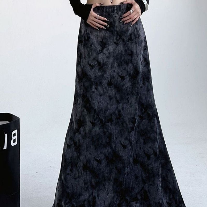 Пола с висока талия, дълга полиестерова материя, микроеластична, стил Royal Sister, пролет 2025