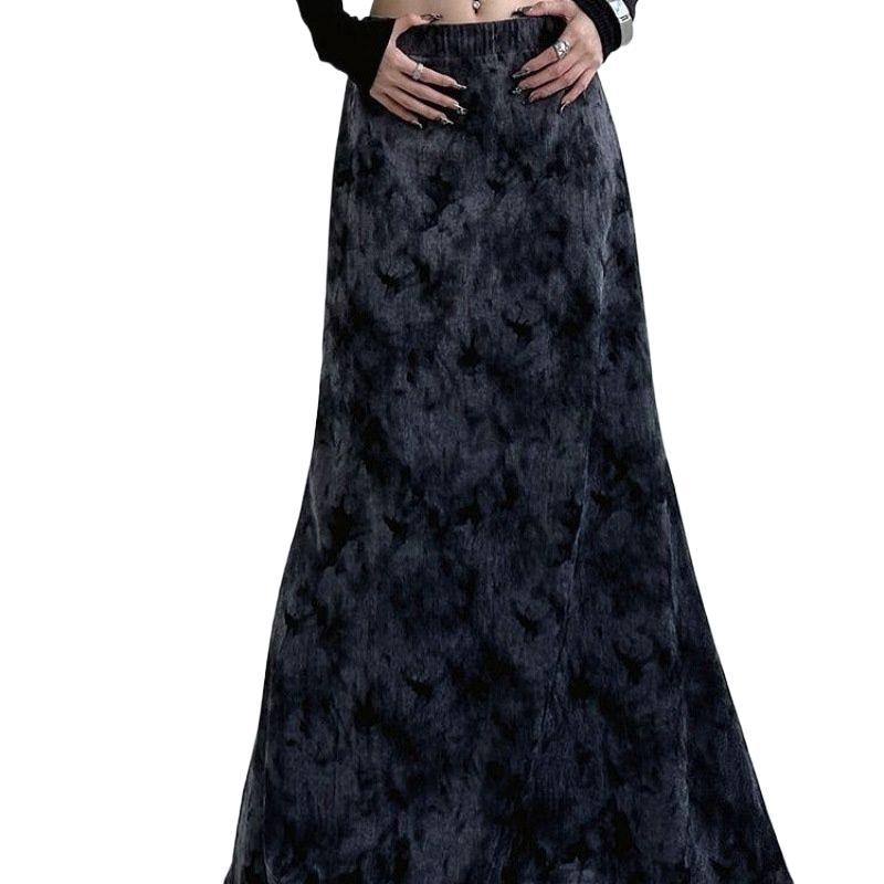 Пола с висока талия, дълга полиестерова материя, микроеластична, стил Royal Sister, пролет 2025