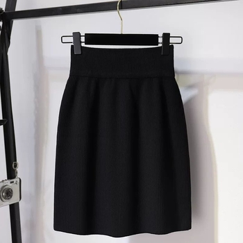 Плетена пола А-линия, къса, полиестер, корейски стил