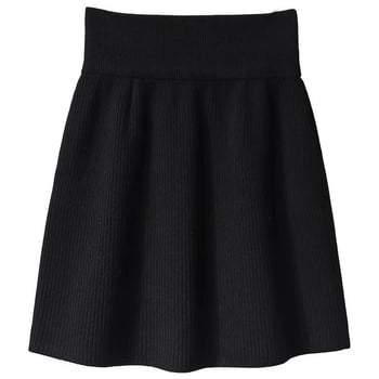 Плетена пола А-линия, къса, полиестер, корейски стил