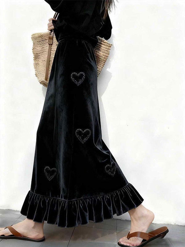 A-образна дълга пола за жена с обработка против намачкване, памук/полиестер, зимна колекция 2025, лека еластичност