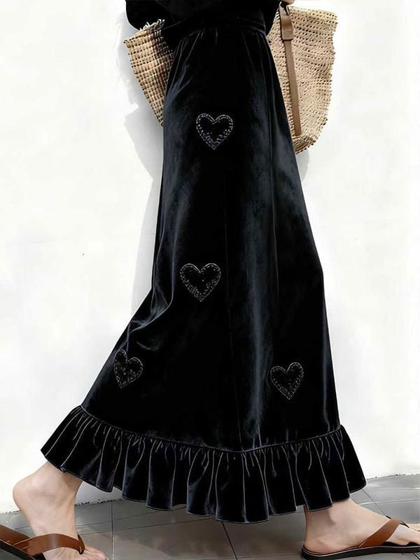 A-образна дълга пола за жена с обработка против намачкване, памук/полиестер, зимна колекция 2025, лека еластичност