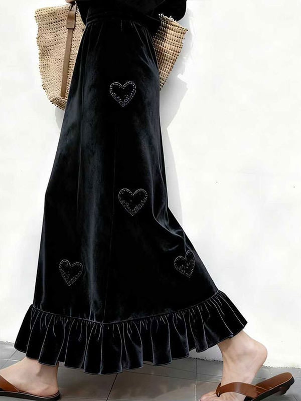 A-образна дълга пола за жена с обработка против намачкване, памук/полиестер, зимна колекция 2025, лека еластичност