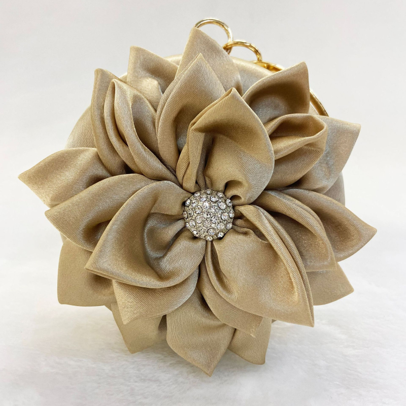 Svila okrugla večernja torbica za ruku, književno-umjetnički nacionalni stil, podstava poliester, okrugli oblik, zatvaranje klizačem