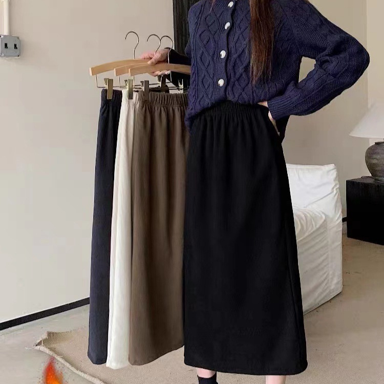 A-line миди пола, Casual стил, полиестер 70–80%, без гладене, midi дължина