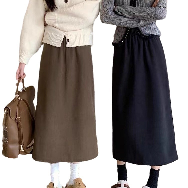 A-line миди пола, Casual стил, полиестер 70–80%, без гладене, midi дължина