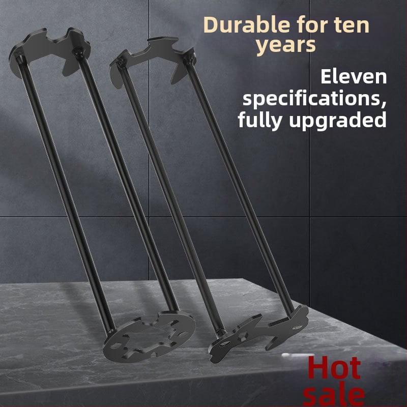 Πολυχρηστικό κλειδί για νεροχύτη και βρύση, εργαλείο χαλάρωσης, εγκατάσταση και αφαίρεση μπάνιου, κλειδί με διπλό άξονα (Μάρκα: 11 • Υλικό: Ατσάλι από άνθρακα • Κωδικός προϊόντος: Bs 01 • Στυλ: Προσιτή πολυτέλεια)