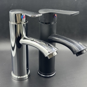 Kupaonska miješalica za umivaonik od nehrđajućeg čelika, za jedan otvor, vertikalna ugradnja, keramički uložak, 9 mm ulaz/izlaz, model T-009