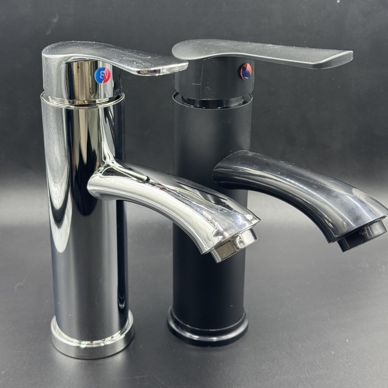 Kupaonska miješalica za umivaonik od nehrđajućeg čelika, za jedan otvor, vertikalna ugradnja, keramički uložak, 9 mm ulaz/izlaz, model T-009