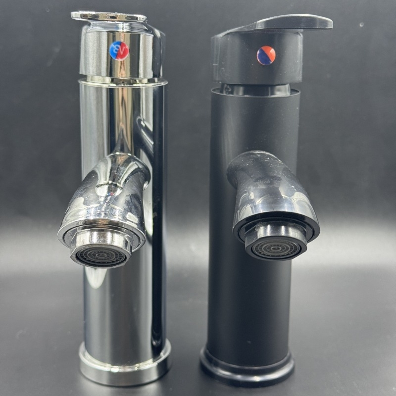 Kupaonska miješalica za umivaonik od nehrđajućeg čelika, za jedan otvor, vertikalna ugradnja, keramički uložak, 9 mm ulaz/izlaz, model T-009