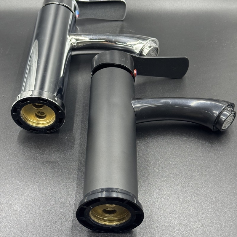 Kupaonska miješalica za umivaonik od nehrđajućeg čelika, za jedan otvor, vertikalna ugradnja, keramički uložak, 9 mm ulaz/izlaz, model T-009