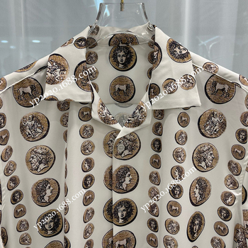 Cămașă bărbați cu mânecă scurtă, imprimeu digital, croi slim, 80% bumbac