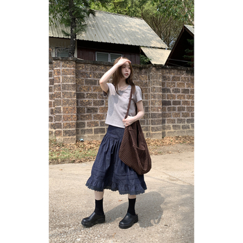 A-linijska midi suknja od pamuka i lana, 90–95% pamuka, mikroelastičnost, proljeće 2025