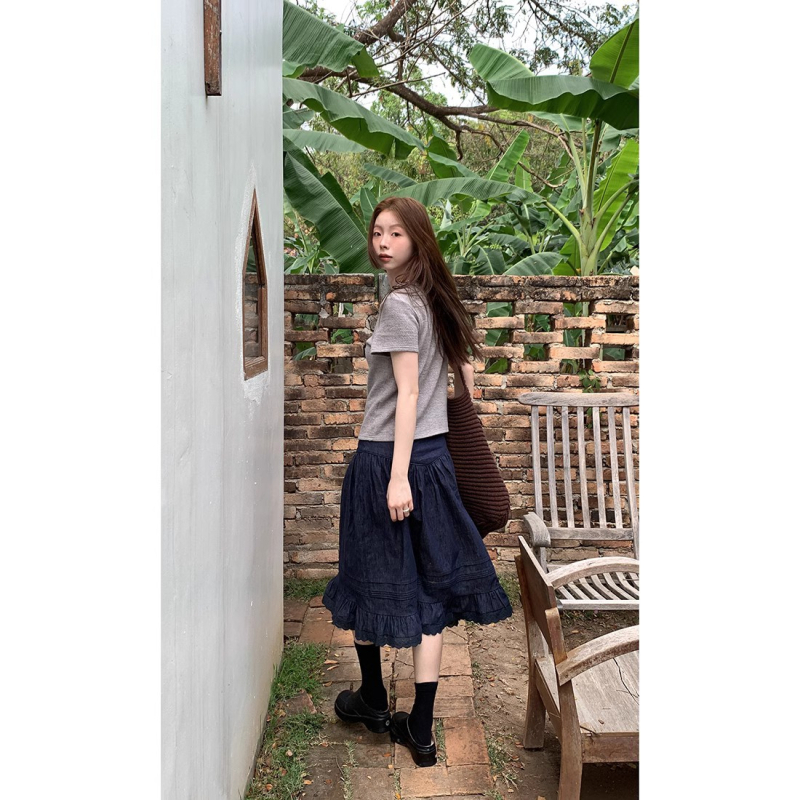 A-linijska midi suknja od pamuka i lana, 90–95% pamuka, mikroelastičnost, proljeće 2025