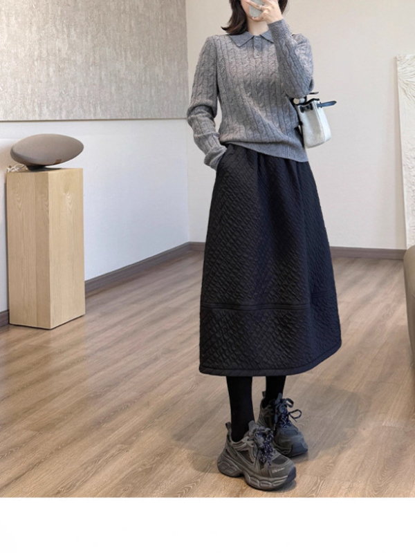 Hepburn inspirirana midi suknja od mješavine pamuka sa spandeksom, književno retro stil.