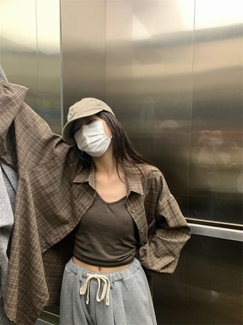 Риза-яке с каре, поло яка, дълги ръкави, средна дължина, полиестер 95%+