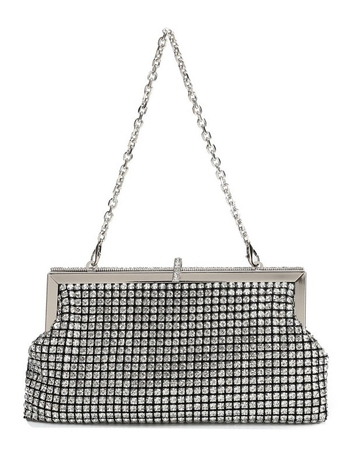 Ručno izrađena večernja clutch torbica s kristalima, kopča za zatvaranje, ramena/crossbody, party torba od poliestera, vertikalni kvadratni oblik, unutarnji pretinac za dokumente