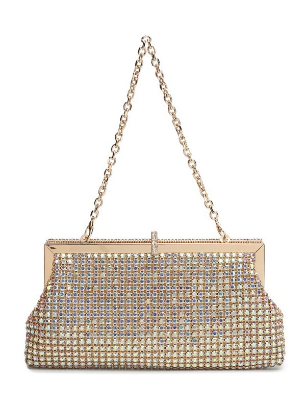 Ručno izrađena večernja clutch torbica s kristalima, kopča za zatvaranje, ramena/crossbody, party torba od poliestera, vertikalni kvadratni oblik, unutarnji pretinac za dokumente