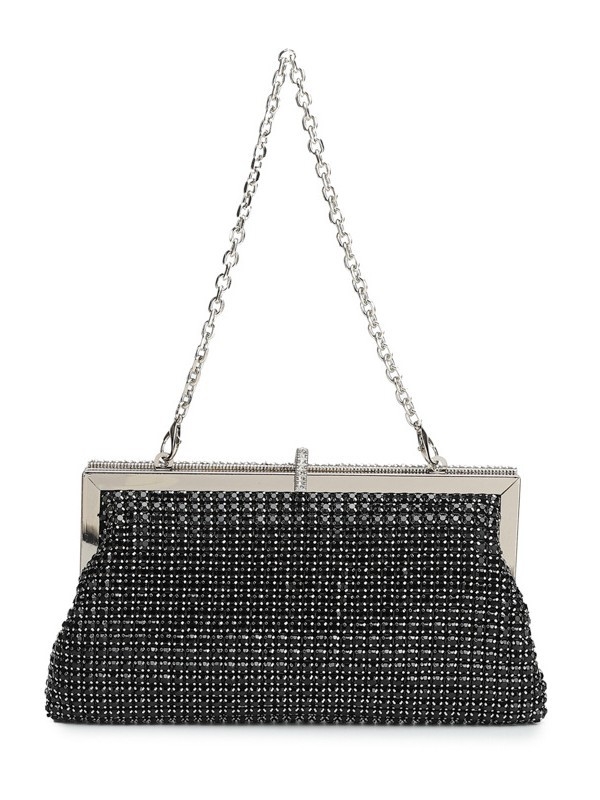 Ručno izrađena večernja clutch torbica s kristalima, kopča za zatvaranje, ramena/crossbody, party torba od poliestera, vertikalni kvadratni oblik, unutarnji pretinac za dokumente
