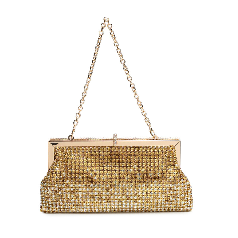 Ručno izrađena večernja clutch torbica s kristalima, kopča za zatvaranje, ramena/crossbody, party torba od poliestera, vertikalni kvadratni oblik, unutarnji pretinac za dokumente