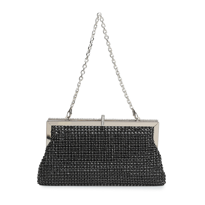 Ručno izrađena večernja clutch torbica s kristalima, kopča za zatvaranje, ramena/crossbody, party torba od poliestera, vertikalni kvadratni oblik, unutarnji pretinac za dokumente