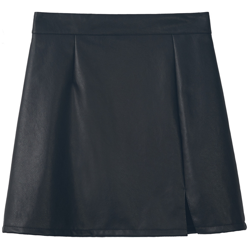 A‑linijska kratka suknja, visokim strukom, poliester, sa šlicem, gradski stil