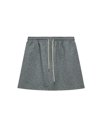 Antlered Elephant Suknja s visokim pojasom za bokove – Real sweatshirt velvet i milk silk tkanina; poliester s dodanim spandeksom; mikro-elastičnost.