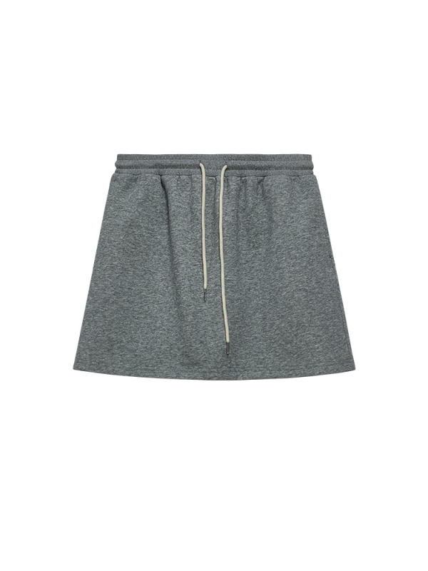 Antlered Elephant Suknja s visokim pojasom za bokove – Real sweatshirt velvet i milk silk tkanina; poliester s dodanim spandeksom; mikro-elastičnost.