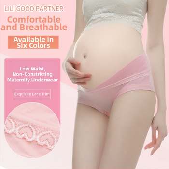 Chiloți de maternitate fără cusături din modal, talie joasă, susținere pentru burtă, căptușeală din bumbac