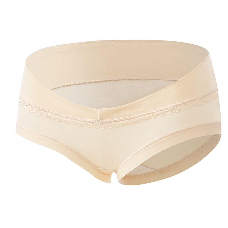 Chiloți de maternitate fără cusături din modal, talie joasă, susținere pentru burtă, căptușeală din bumbac