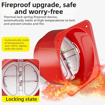 Βαλβίδα ελέγχου αγωγού εξαγωγής κουζίνας, από ανοξείδωτο χάλυβα, μάρκα Mubin, μονόδρομη βαλβίδα για έλεγχο καπνού