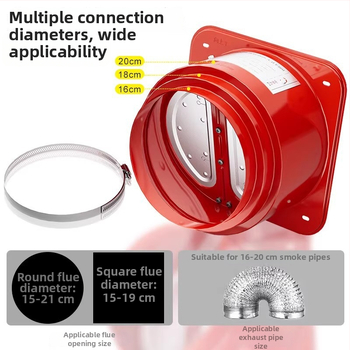 Mubin ανοξείδωτη βαλβίδα ελέγχου αεραγωγού κουζίνας και μπάνιου, μονής κατεύθυνσης, μοντέλο 9130428002