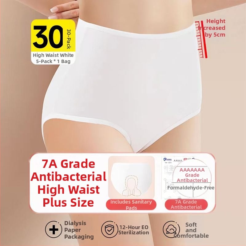 Chiloți de unică folosință pentru femei, talie înaltă, după naștere, 90–95% bumbac, căptușeală din bumbac