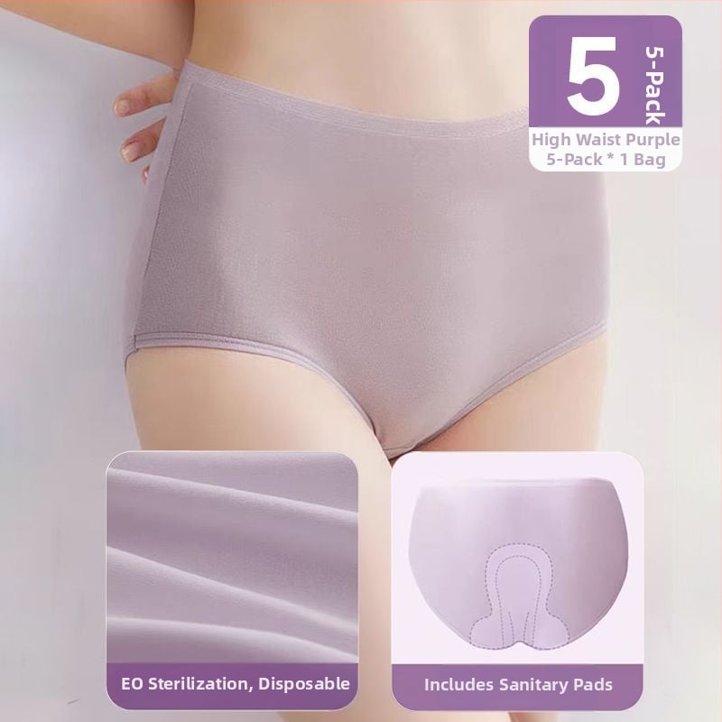 Chiloți de unică folosință pentru femei, talie înaltă, după naștere, 90–95% bumbac, căptușeală din bumbac