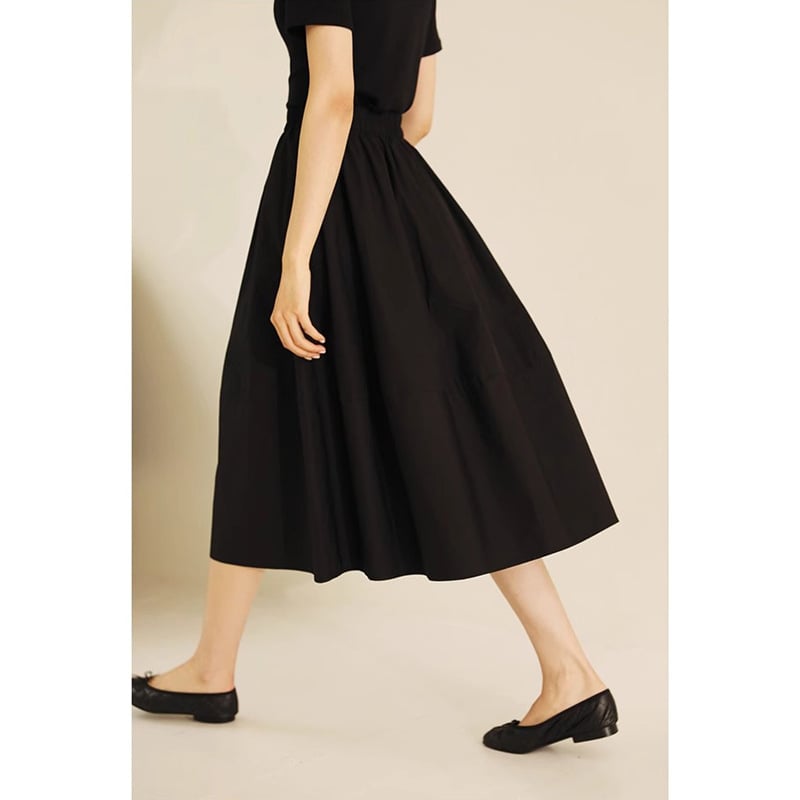 Huaishan Hepburn stil: suknja s visokim strukom, srednje duljine, jednobojni uzorak, pamuk-elastin, mikroelastičnost