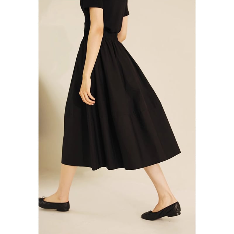 Huaishan Hepburn stil: suknja s visokim strukom, srednje duljine, jednobojni uzorak, pamuk-elastin, mikroelastičnost