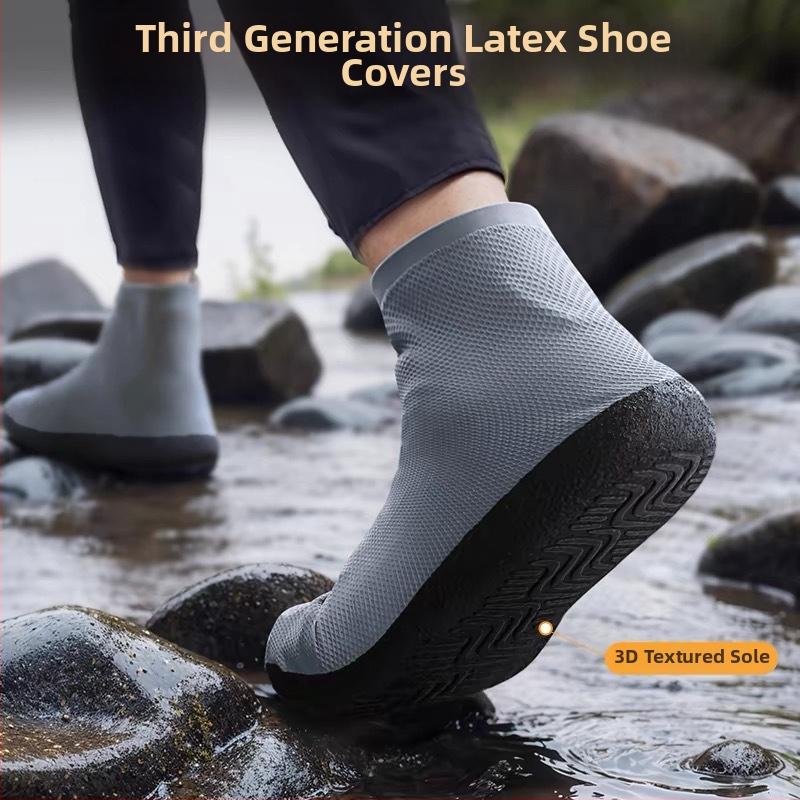 Rainyisi Ochranné návleky na topánky — Nepremokavé, Protisklzné, Hrubé a Odolné voči Opotrebeniu, Minimalistický Štýl, Prírodný Gumený Materiál