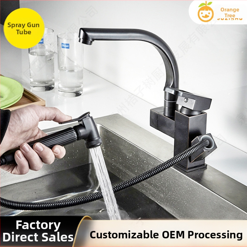 Izvlačni kuhinjski i kupaonski faucet s rotacijom tople i hladne vode, tijelo od legure, keramički ventili, model 9099, 0–70°C