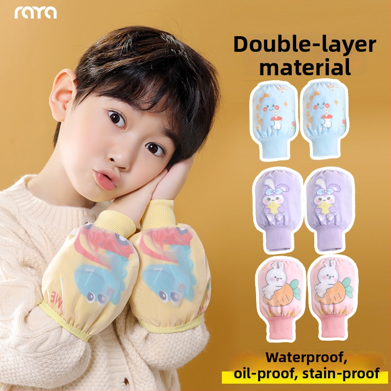 Detský rukáv na písanie, unisex, karikatúrny vzor, dvojvrstvový vodotesný a proti nečistotám, Ruiya povlak, jeseň 2025