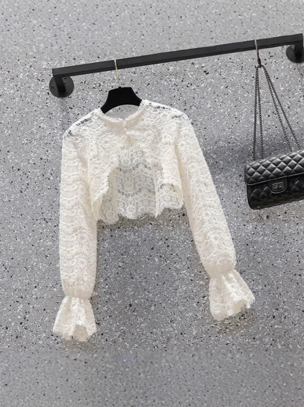 Dantelja šal-bluza za žene, lagana ljetna vanjska majica s dugim rukavima za zaštitu od sunca
