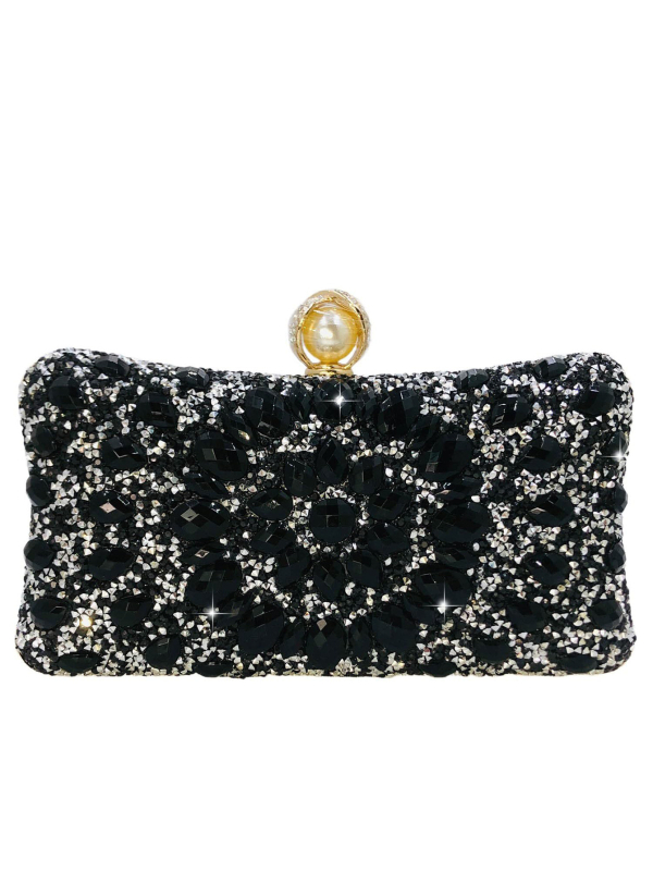 Clutch za banket s motivom suncokreta (Materijal: poliester; Podstava: poliester; Oblik torbice: jastučastog oblika; Unutarnji džep za mobitel; Zaključavanje)