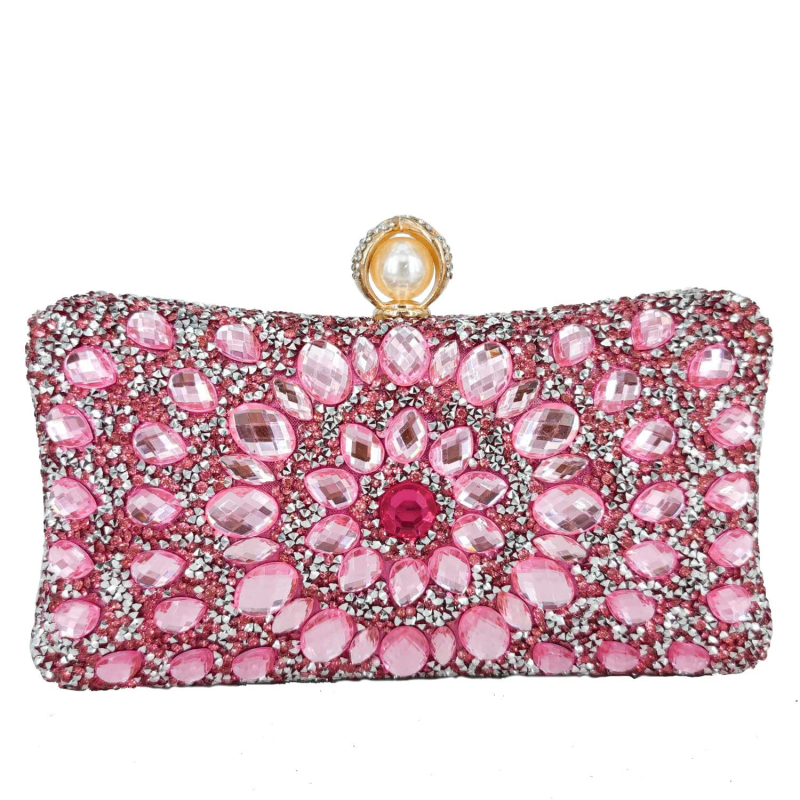 Clutch za banket s motivom suncokreta (Materijal: poliester; Podstava: poliester; Oblik torbice: jastučastog oblika; Unutarnji džep za mobitel; Zaključavanje)