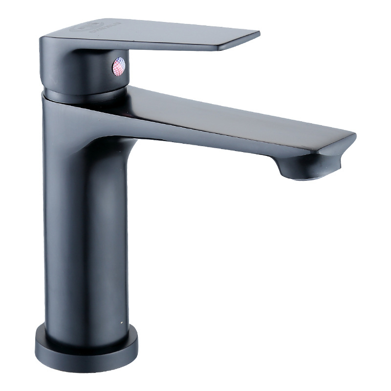 Miješalica za umivaonik s toplom i hladnom vodom – mesing tijelo, keramički kartušni ventil, miješanje, montaža na ploču, 0–60°C radna temperatura